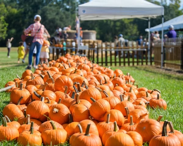 A colorful display of pumpkins perfect for welcoming fall in Monroe — ideal for introducing pumpkin patch season.