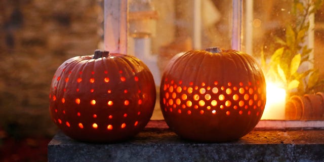 Carved pumpkins on a porch lighting up the neighborhood — perfect kickoff to Northeast LA’s Halloween season.