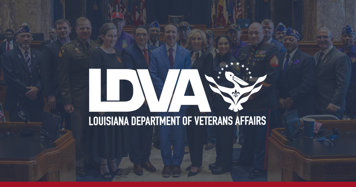 Volunteer with the Louisiana Department of Veterans Affairs — helping veterans at homes, cemeteries, and community programs.