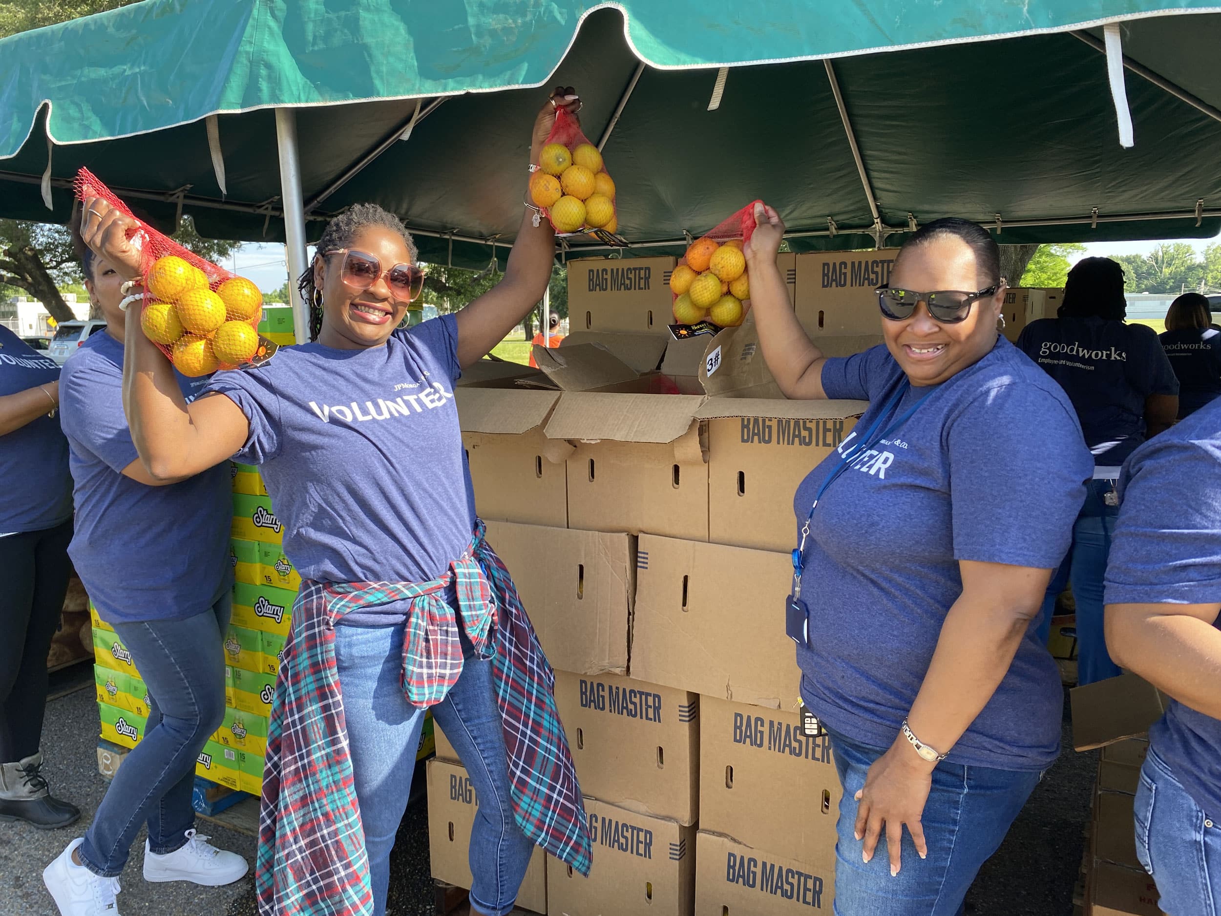 Volunteers and community members collaborating to support local food drives and donation efforts.